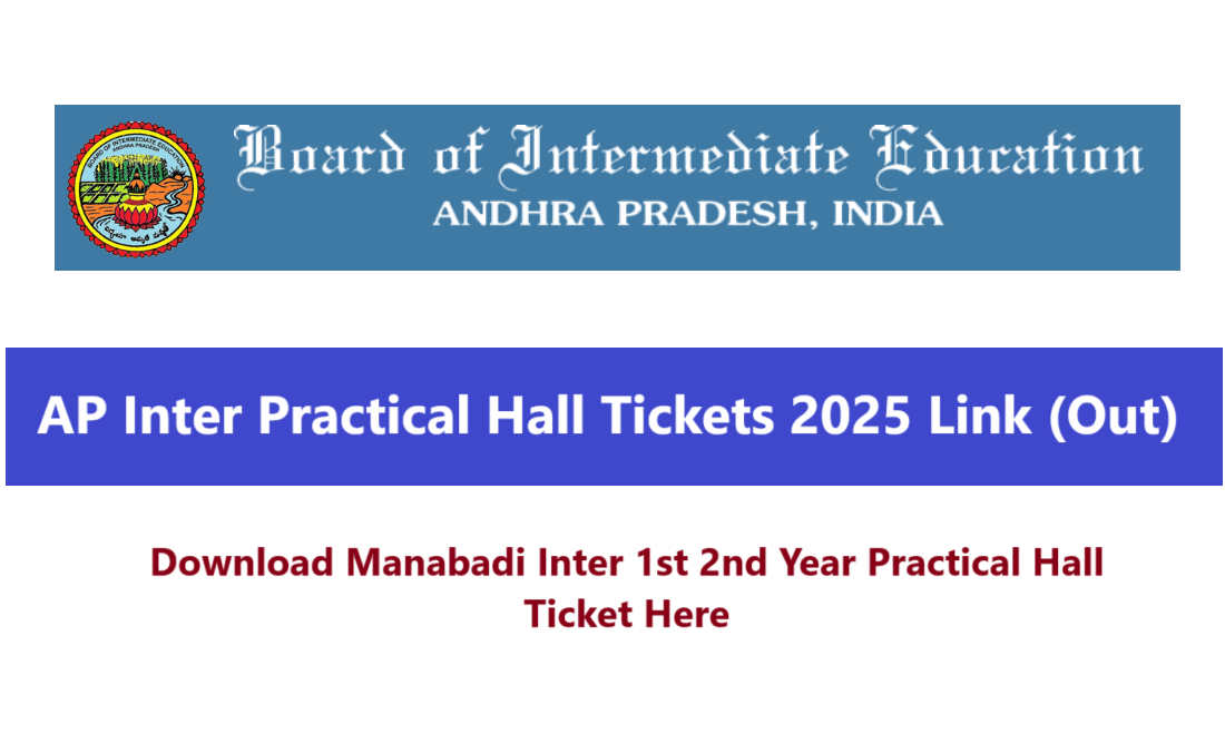 Manabadi BIEAP Inter Practical Hall Tickets 2025 Link